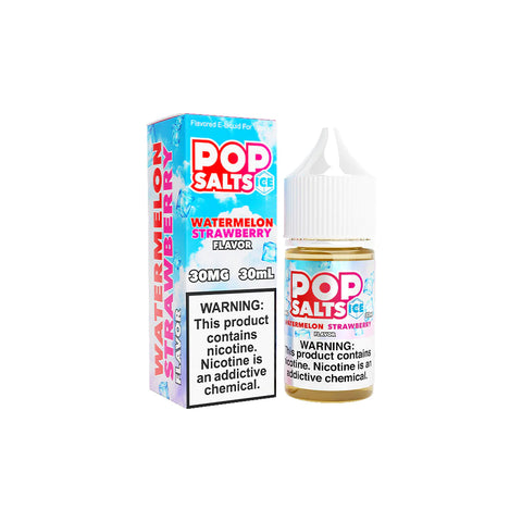 Watermelon Strawberry Ice by Pop Salts E-Liquid 30mL Salt Nic bottle with packaging
