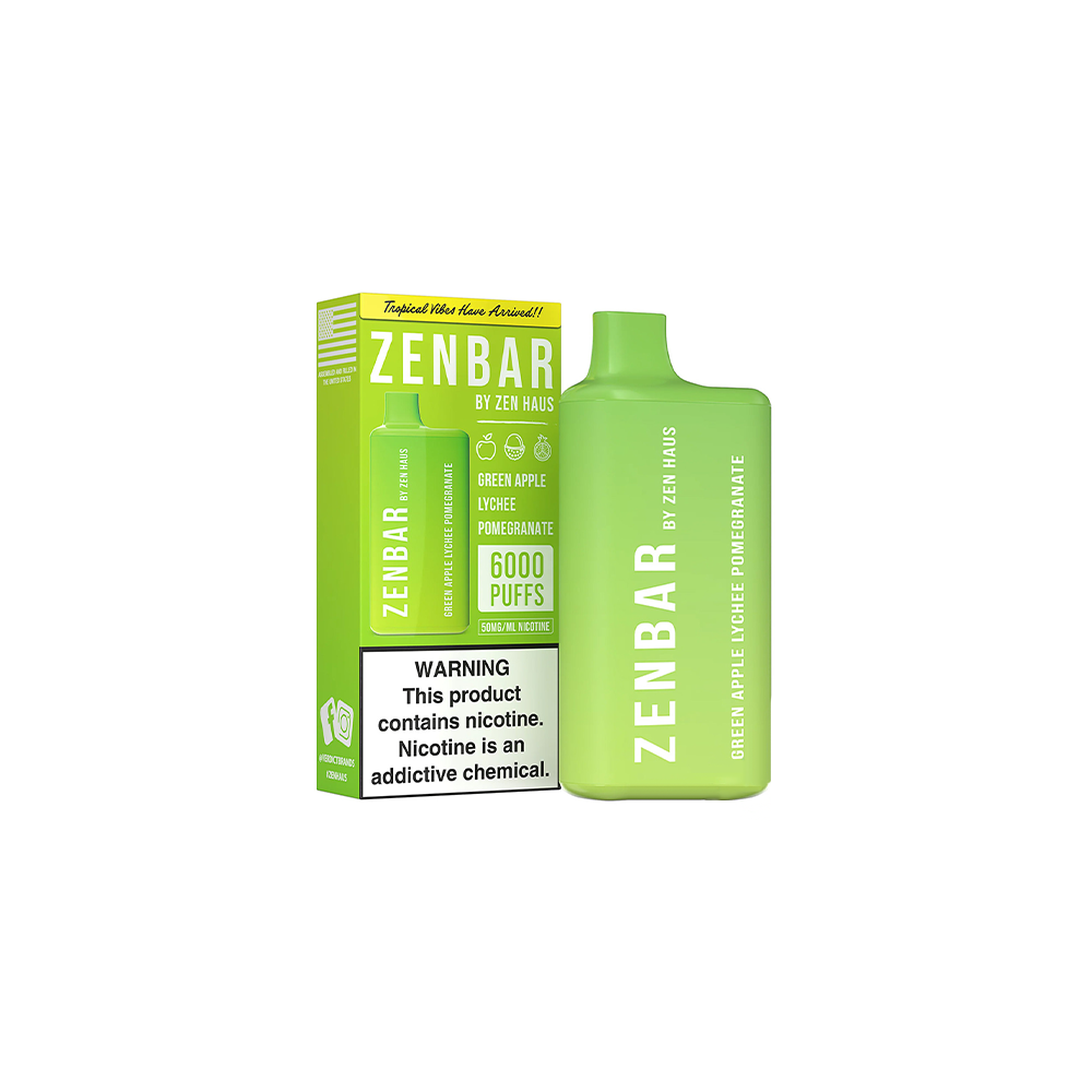 Zen Bar Disposable 6000 Puffs 13mL 50mg Karma with Packaging