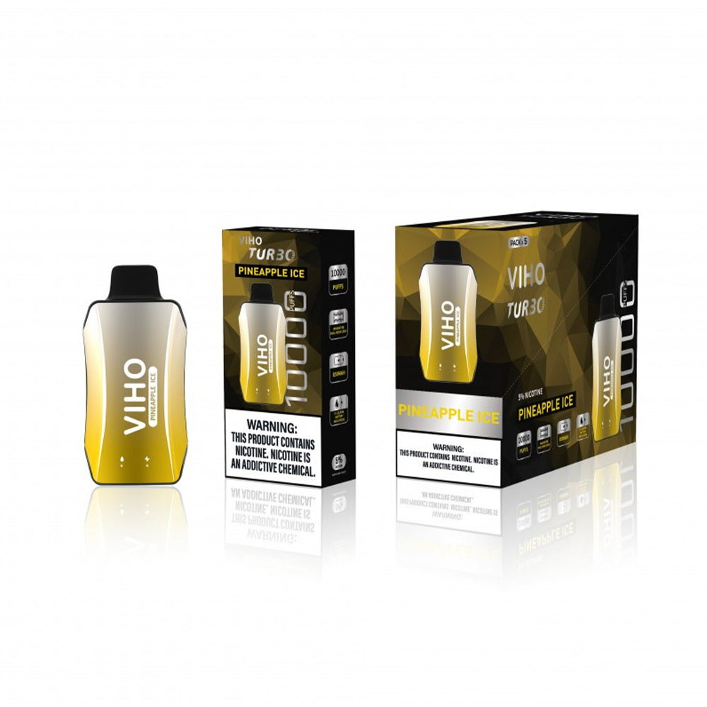 Viho Turbo 10000 Puffs (17mL) 50mg Disposable Pineapple Ice with packaging