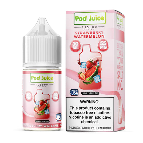 Strawberry Watermelon by Pod Juice TFN PJ5000 Salt Series E-Liquid 30mL bottle with packaging