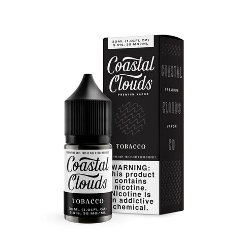 Vanilla Tobacco by Coastal Clouds Salt Series E-Liquid 30mL (Salt Nic) bottle with packaging