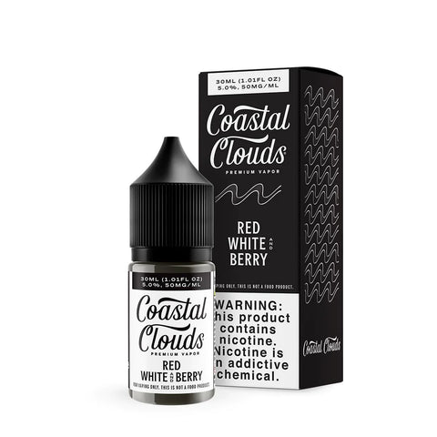 Red White and Berry by Coastal Clouds Salt Series E-Liquid 30mL (Salt Nic) bottle with packaging