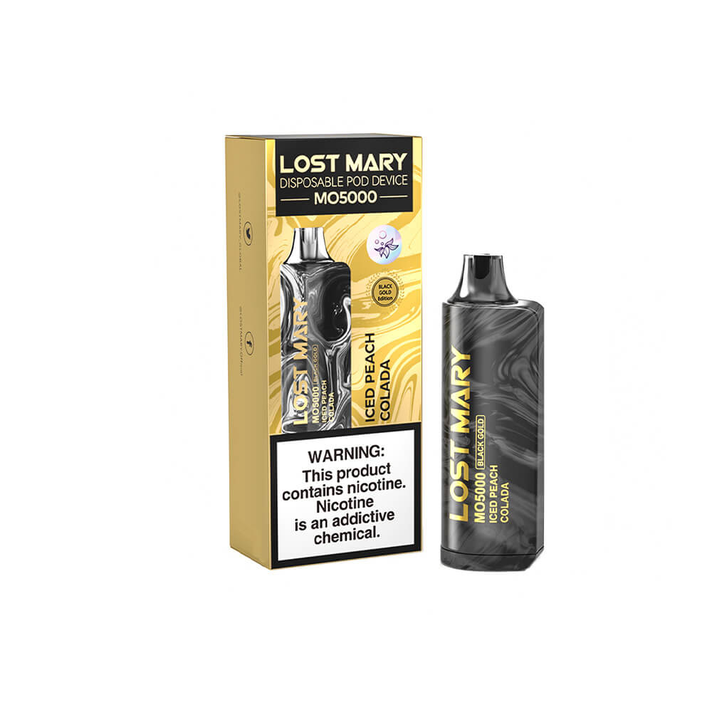 Lost Mary MO5000 Disposable 5000 Puff 10mL 40-50mg Iced Peach Colada with Packaging