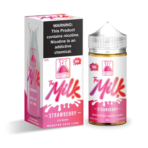 Strawberry by Jam Milk Monster E-Liquid 100mL bottle with packaging
