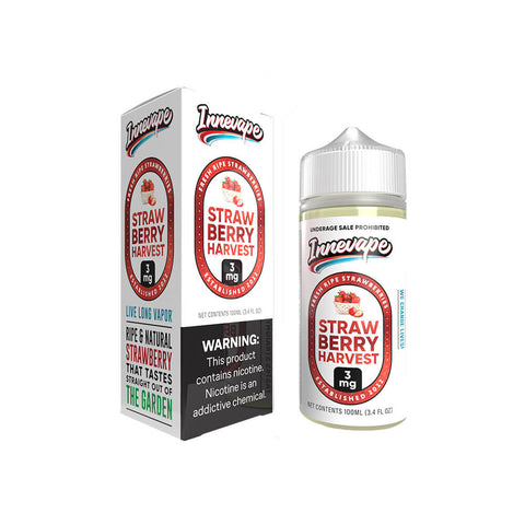 Strawberry Harvest by Innevape TFN Series E-Liquid 100mL (Freebase) 3mg with packaging