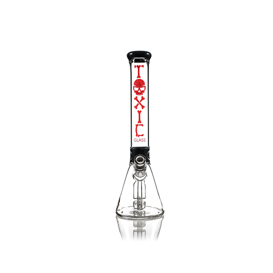 MKGlass TX13 Toxic Skull Beaker 15″ Water Pipe Black