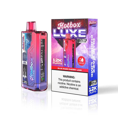Puff HotBox Luxe Disposable 12000 puffs 20mL 50mg | Blue Razz Cherry Lime with packaging