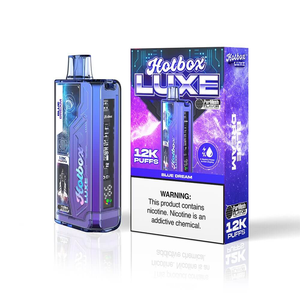 Puff HotBox Luxe Disposable 12000 puffs 20mL 50mg | Blue Dream with packaging