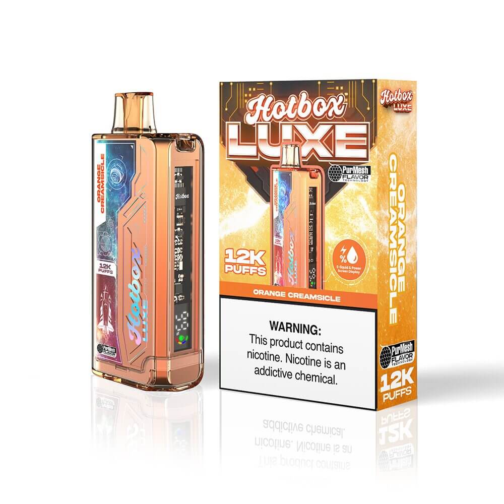 Puff HotBox Luxe Disposable 12000 puffs 20mL 50mg | Orange Creamsicle with packaging