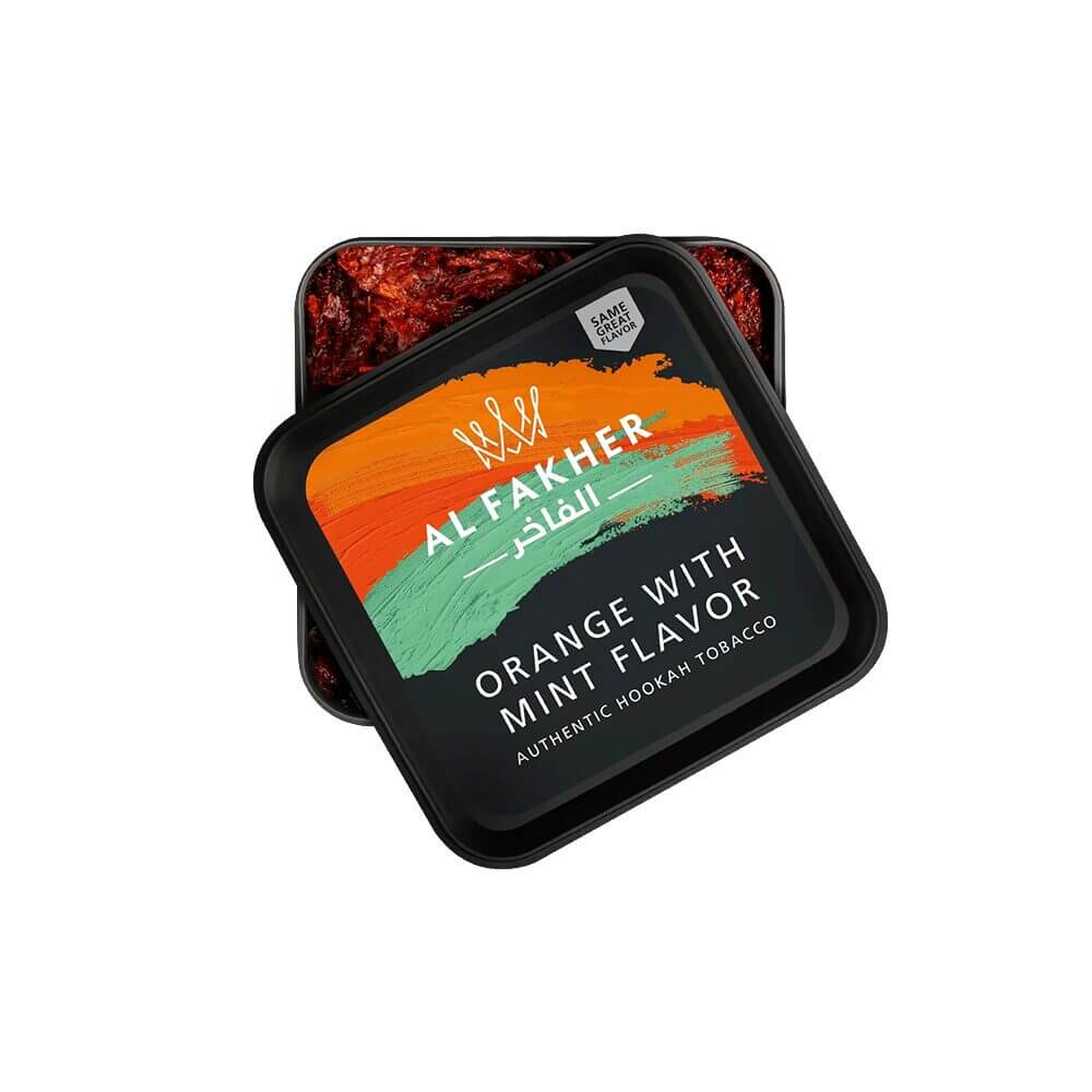 Al Fakher Authentic Hookah Tobacco (250g Jar) Orange with mint flavor