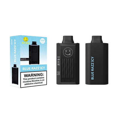 Ryse Disposable 12000 Puffs 18mL 50mg Blue Razz Icy with Packaging