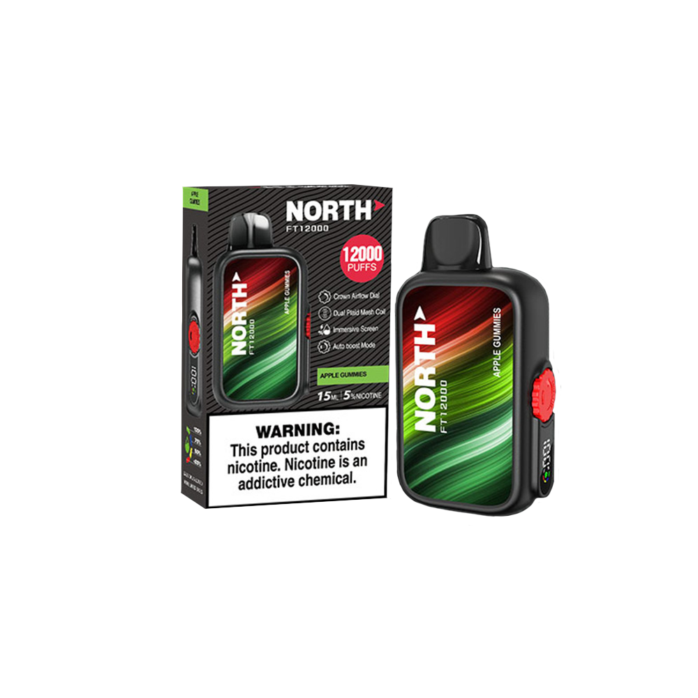 North FT12000 Disposable 12000 Puffs 15mL 50mg | Apple Gummies with packaging