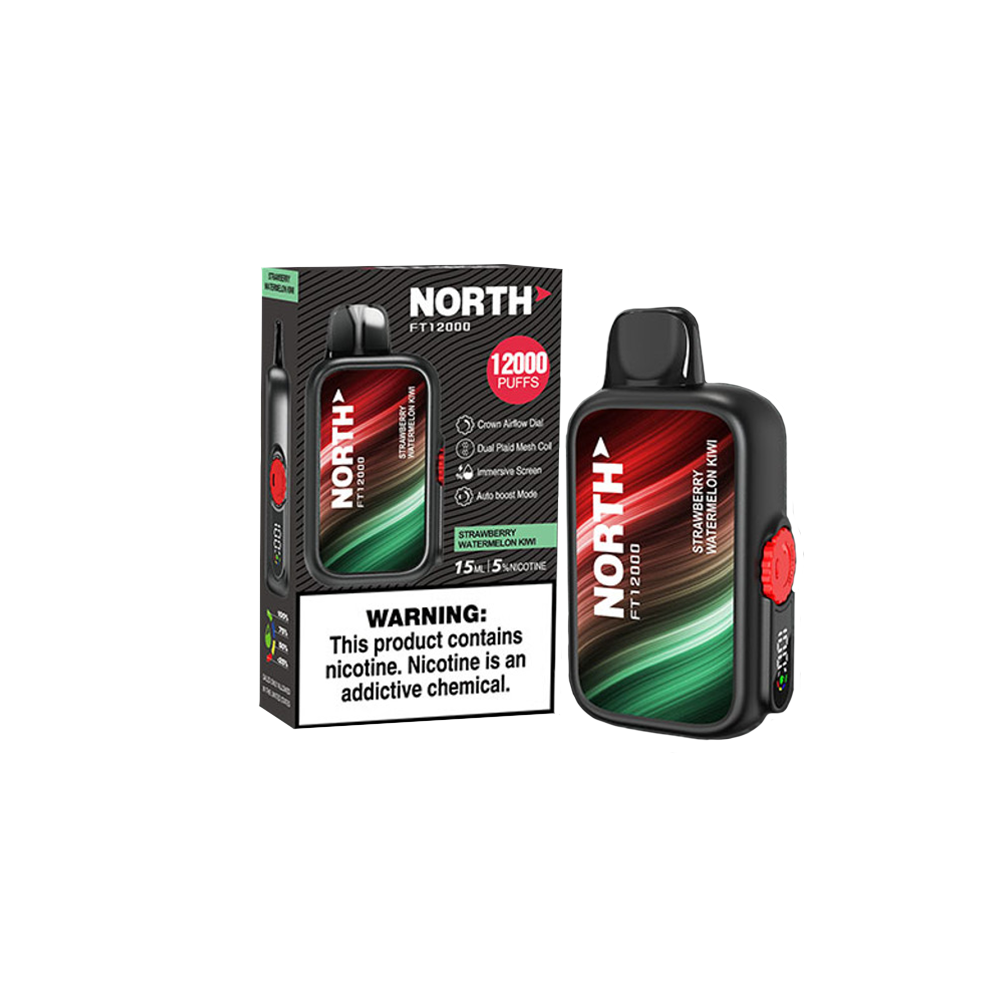 North FT12000 Disposable 12000 Puffs 15mL 50mg | Strawberry Watermelon Kiwi with packaging