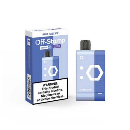 Off Stamp Disposable Kit 9000 Puffs 13mL 50mg (Disposable + Power Dock) | Blue Razz Ice with packaging