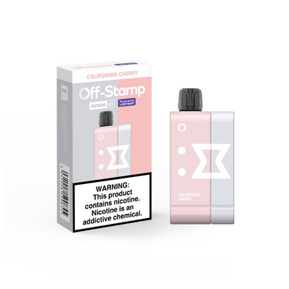 Off Stamp Disposable Kit 9000 Puffs 13mL 50mg (Disposable + Power Dock) | California Cherry with packaging