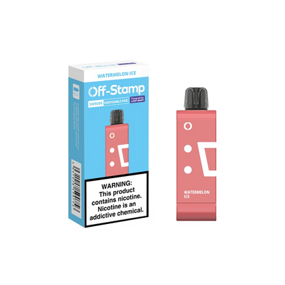 Off Stamp Pod Disposable 9000 Puffs 13mL 50mg (Pod Disposable Only) | Watermelon Ice with packaging