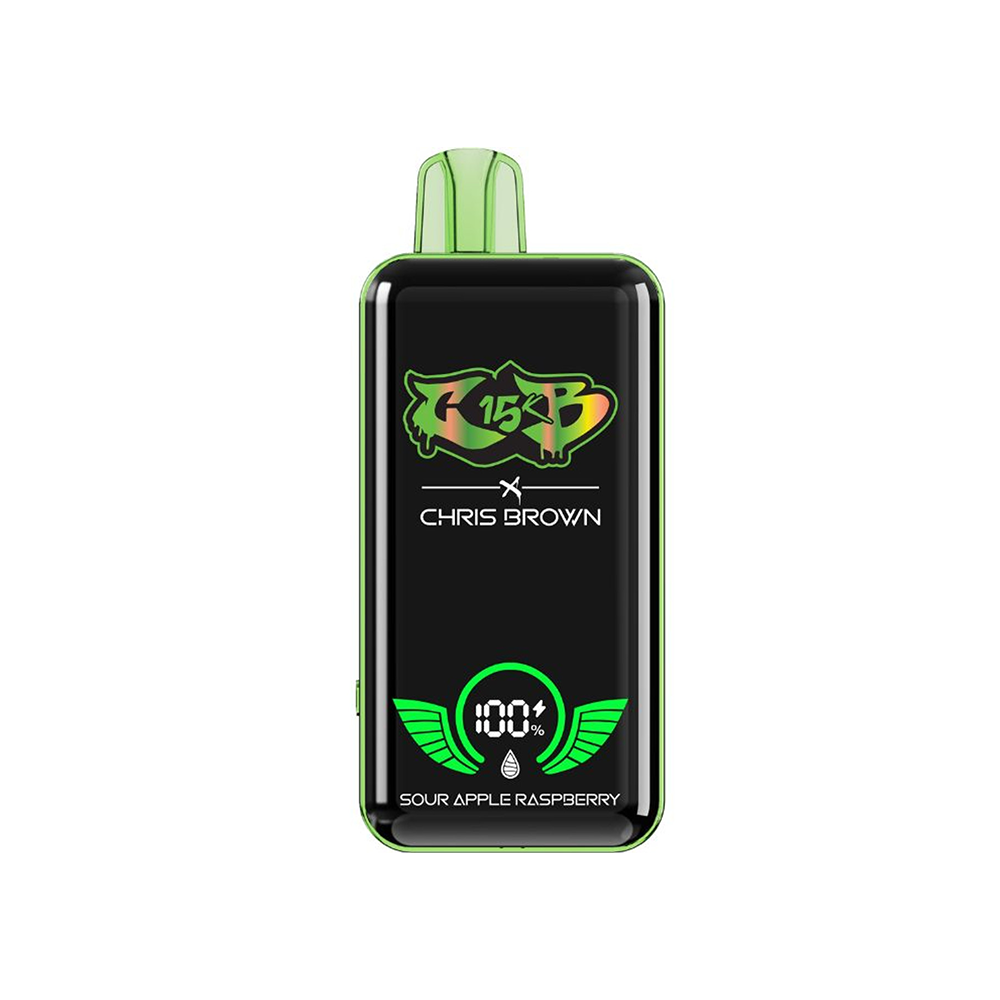 Chris Brown CB15K Disposable 15000 Puffs 15mL 50mg Sour Apple Raspberry