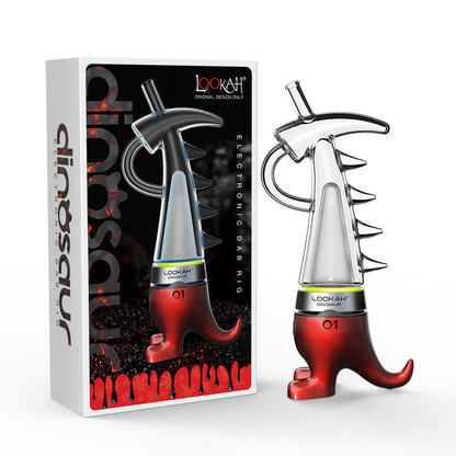 Lookah Dinosaur E-Dab Rig Red with packaging