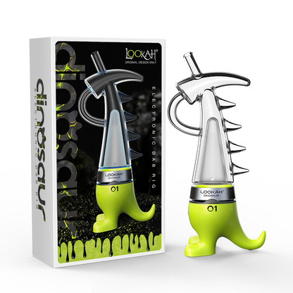 Lookah Dinosaur E-Dab Rig Neon Green with packaging