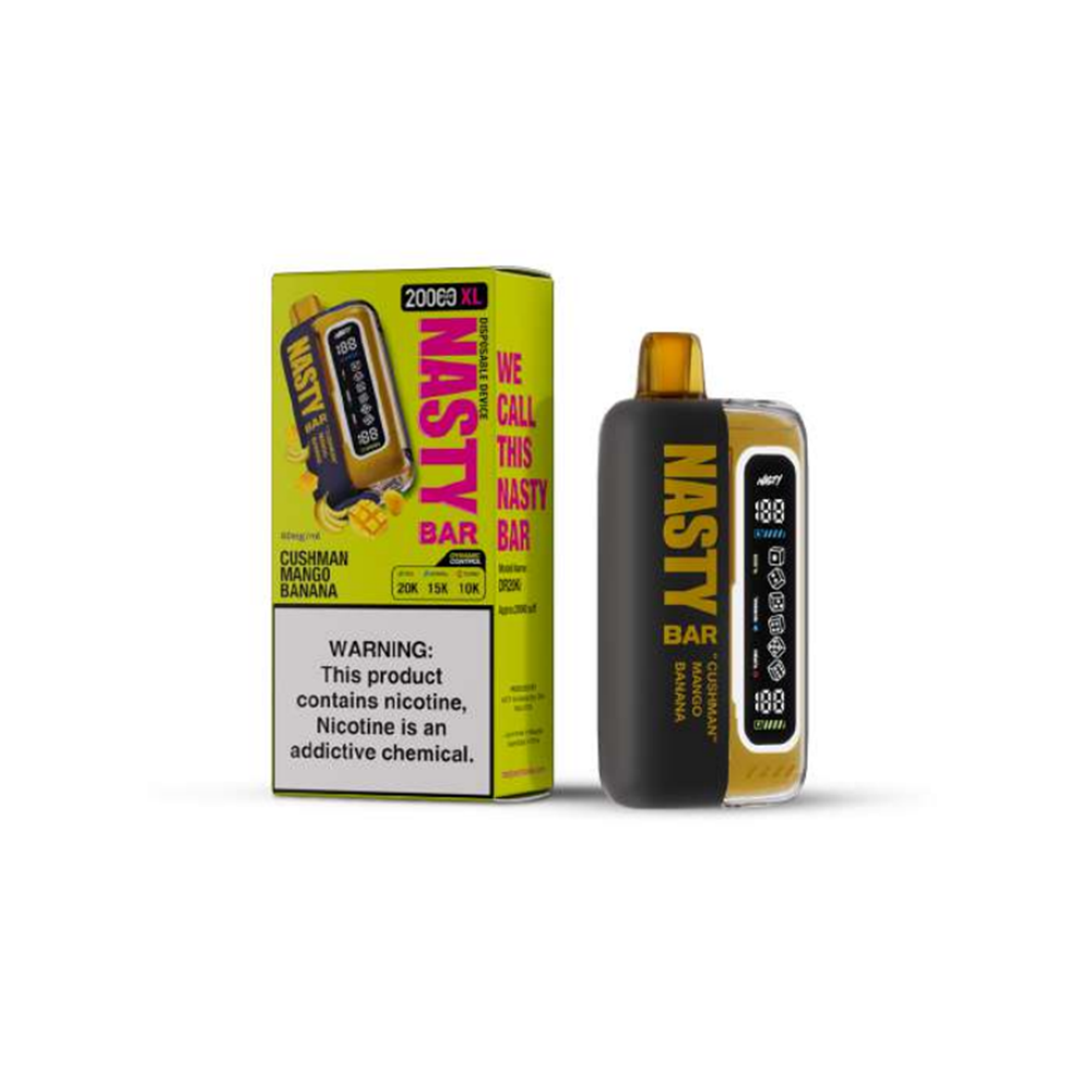 Nasty Bar XL Disposable 20,000 Puffs 17mL 50mg  Cushman Mango Banana with packaging