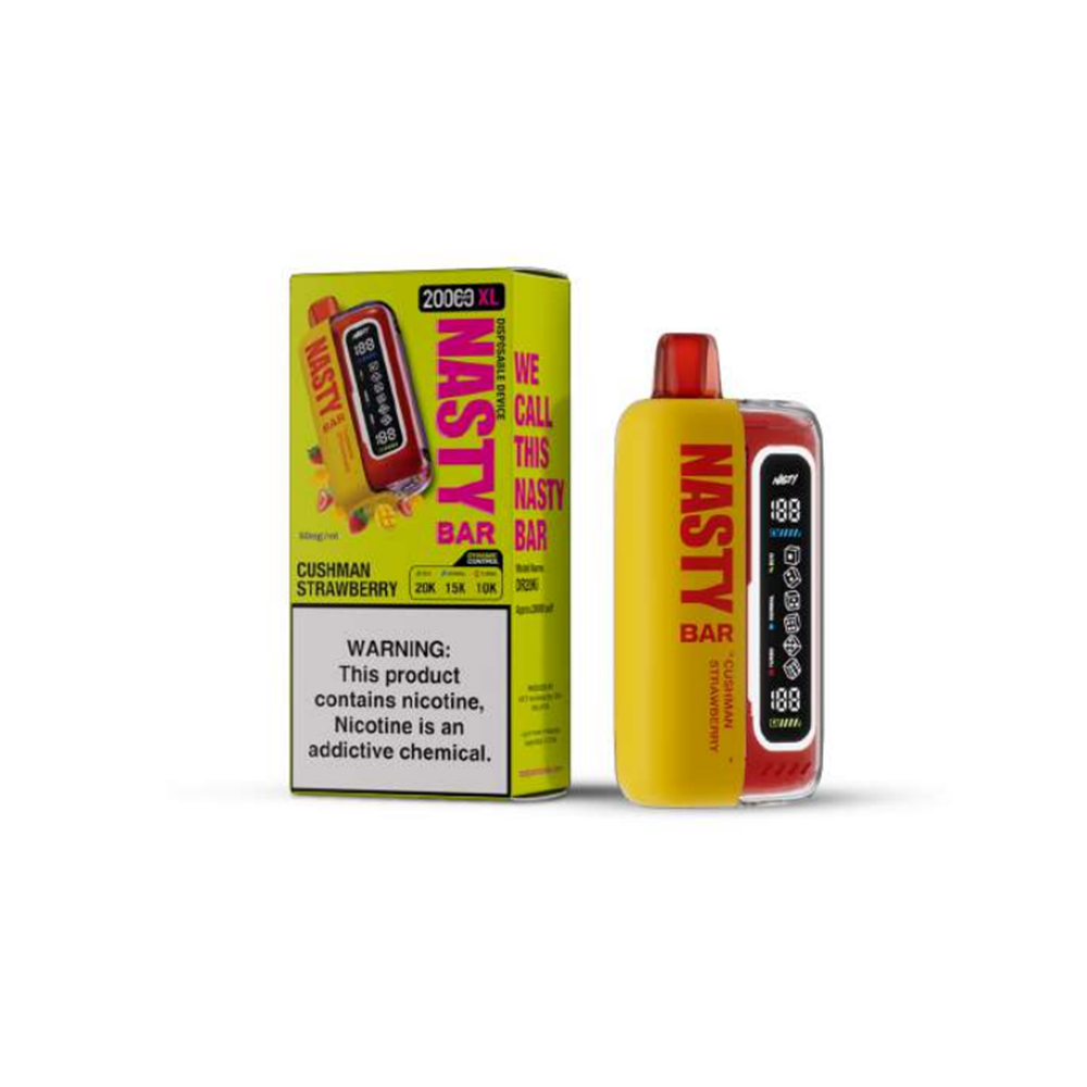 Nasty Bar XL Disposable 20,000 Puffs 17mL 50mg  Cushman Straberry with packaging