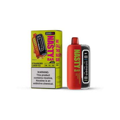 Nasty Bar XL Disposable 20,000 Puffs 17mL 50mg  Strawberry Lemon Ice with packaging