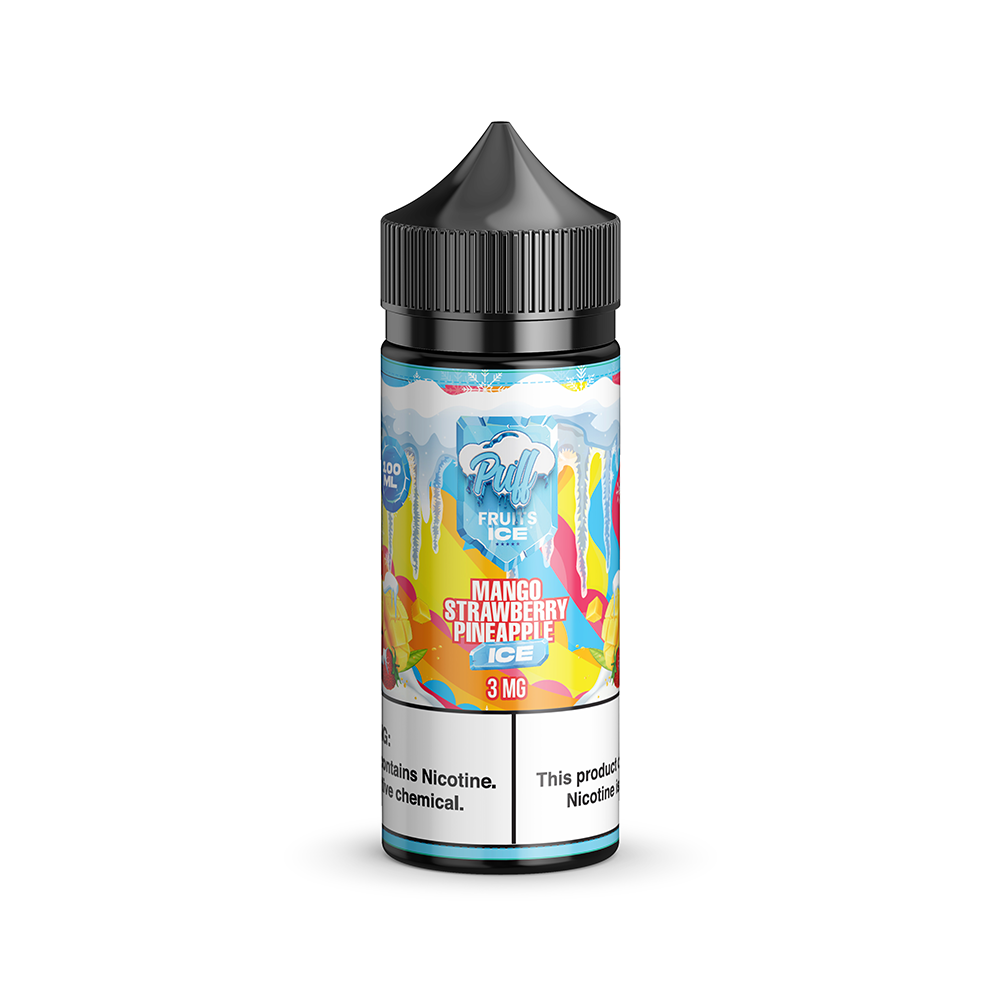 Mango Strawberry Pineapple Ice by Puff Fruits & Fruit ICE Series E-Liquid 100mL (Freebase) 