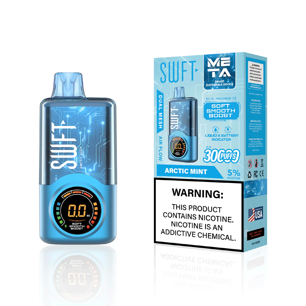 SWFT Meta Disposable 30000 Puffs 24mL 50mg - arctic mint with packaging