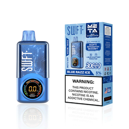 SWFT Meta Disposable 30000 Puffs 24mL 50mg - blue razz ice with packaging