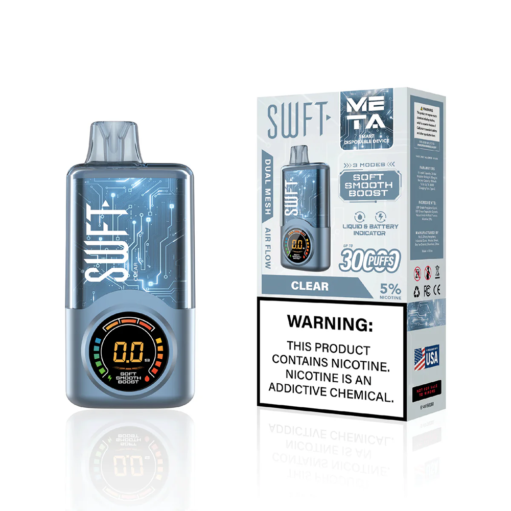 SWFT Meta Disposable 30000 Puffs 24mL 50mg - clear with packaging