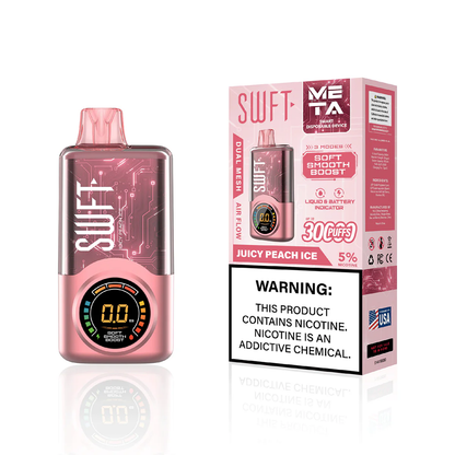 SWFT Meta Disposable 30000 Puffs 24mL 50mg - juicy peach ice with packaging