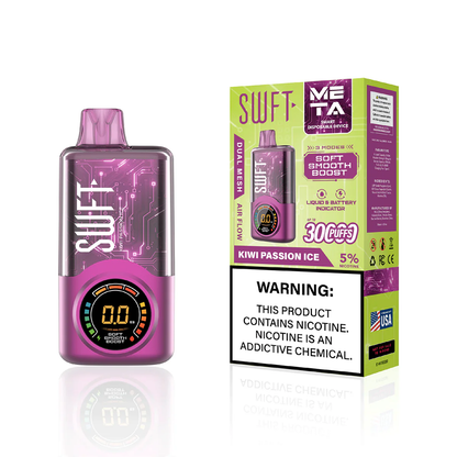 SWFT Meta Disposable 30000 Puffs 24mL 50mg -kiwi passion ice with packaging