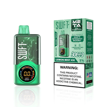 SWFT Meta Disposable 30000 Puffs 24mL 50mg - lemon mist ice with packaging