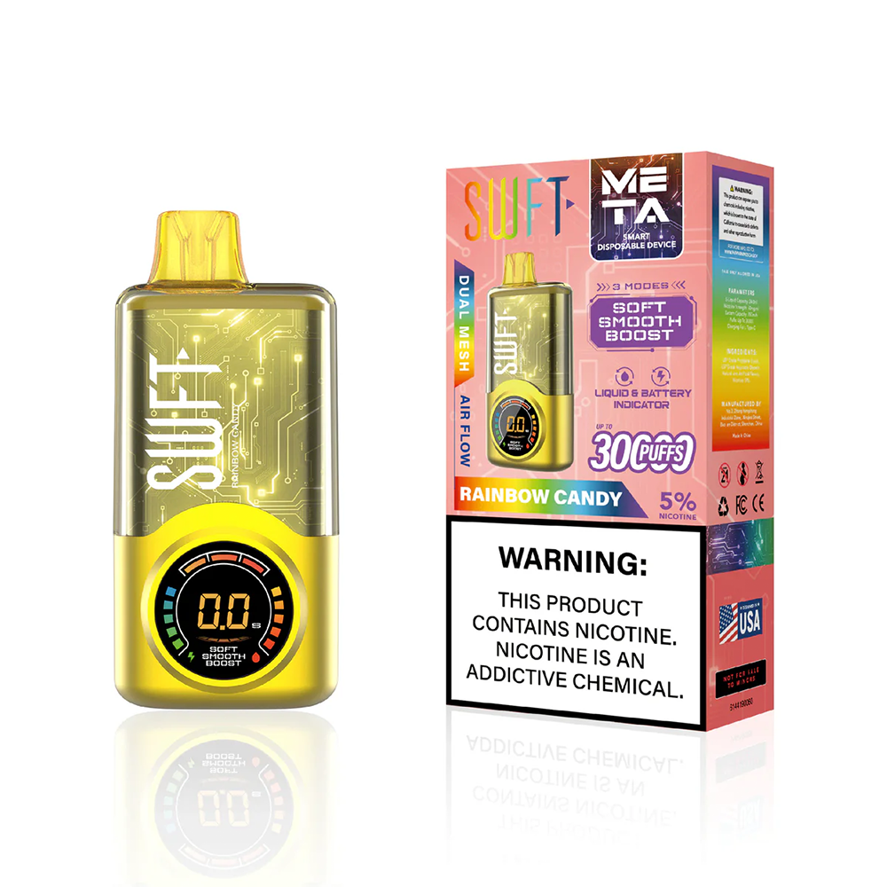 SWFT Meta Disposable 30000 Puffs 24mL 50mg - rainbow candy with packaging