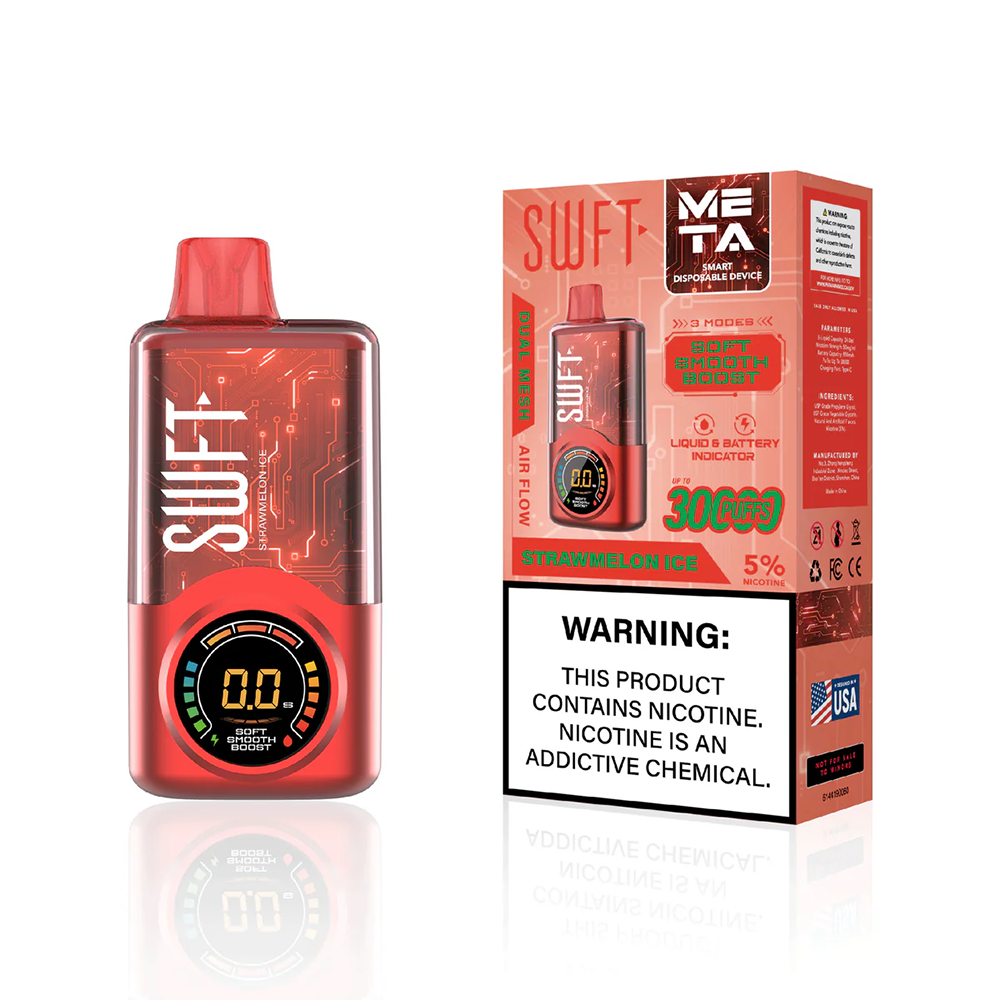 SWFT Meta Disposable 30000 Puffs 24mL 50mg - strawmelon ice with packaging