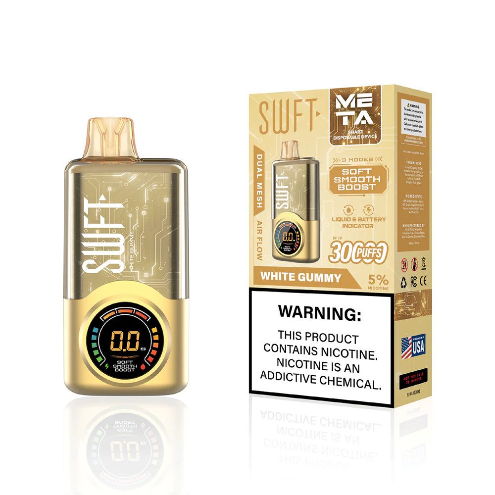 SWFT Meta Disposable 30000 Puffs 24mL 50mg - white gummy with packaging