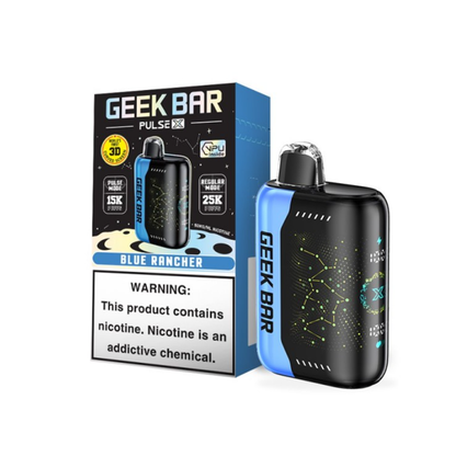 Geek Bar Pulse X ZERO Disposable 25000 Puff 18mL - Blue Rancher with packaging