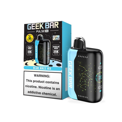 Geek Bar Pulse X Disposable 25000 Puffs 18mL 50mg - Blue Razz Ice with packaging