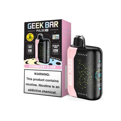 Geek Bar Pulse X ZERO Disposable 25000 Puff 18mL - Strawberry B-Pop with packaging