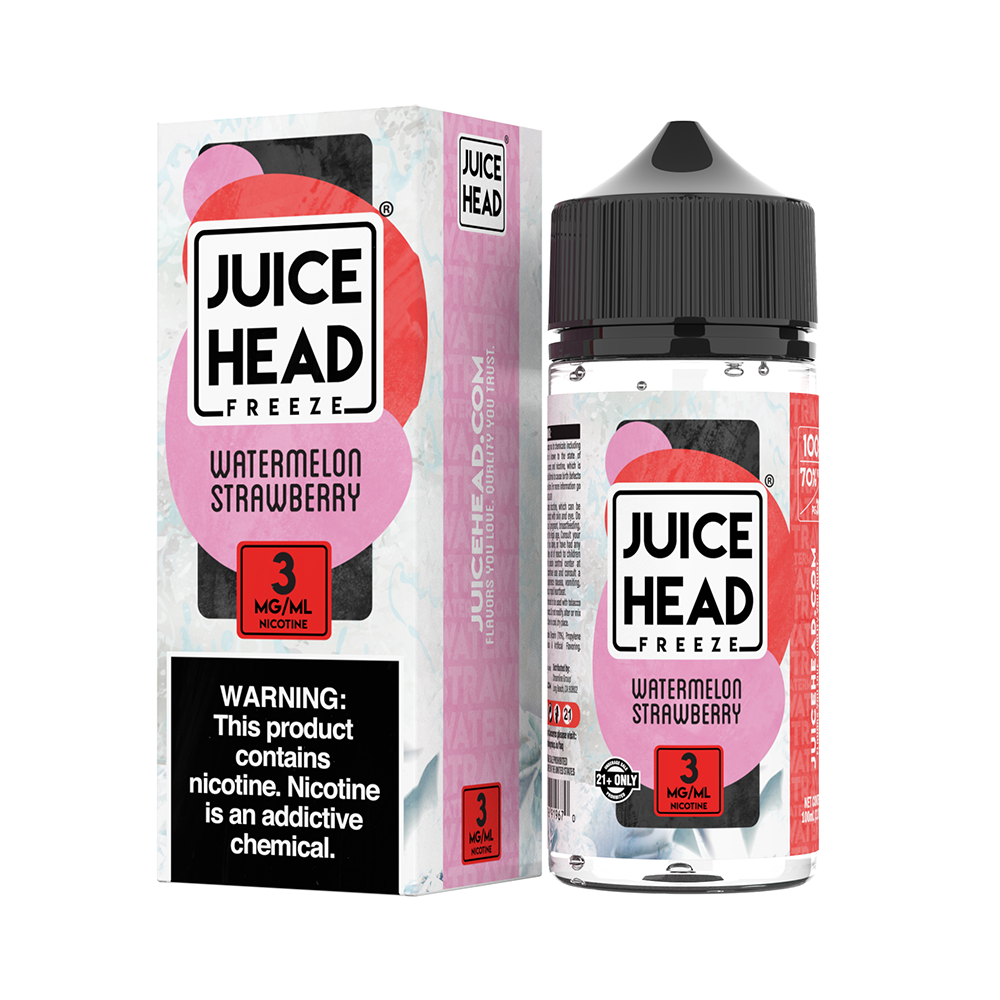 Watermelon Strawberry Freeze by Juice Head Series E-Liquid 100mL (Freebase) with packaging