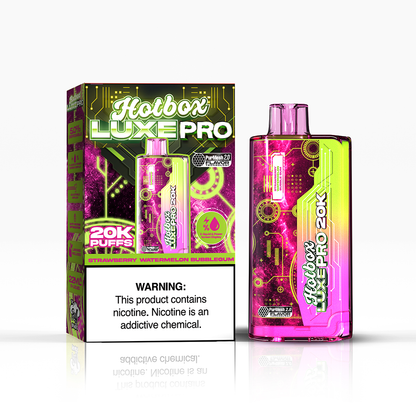 Puff Labs Hotbox Luxe Pro Disposable 20000 Puffs 22mL 50mg Strawberry watermelon bubblegum with packaging