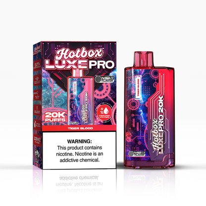 Puff Labs Hotbox Luxe Pro Disposable 20000 Puffs 22mL 50mg tiger blood with packaging