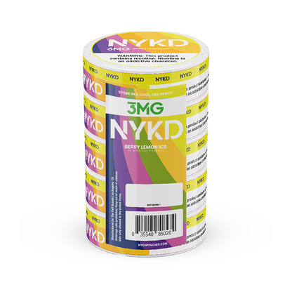 NYKD Nicotine Pouches (20ct Can)(5-Can Pack) - berry lemon ice