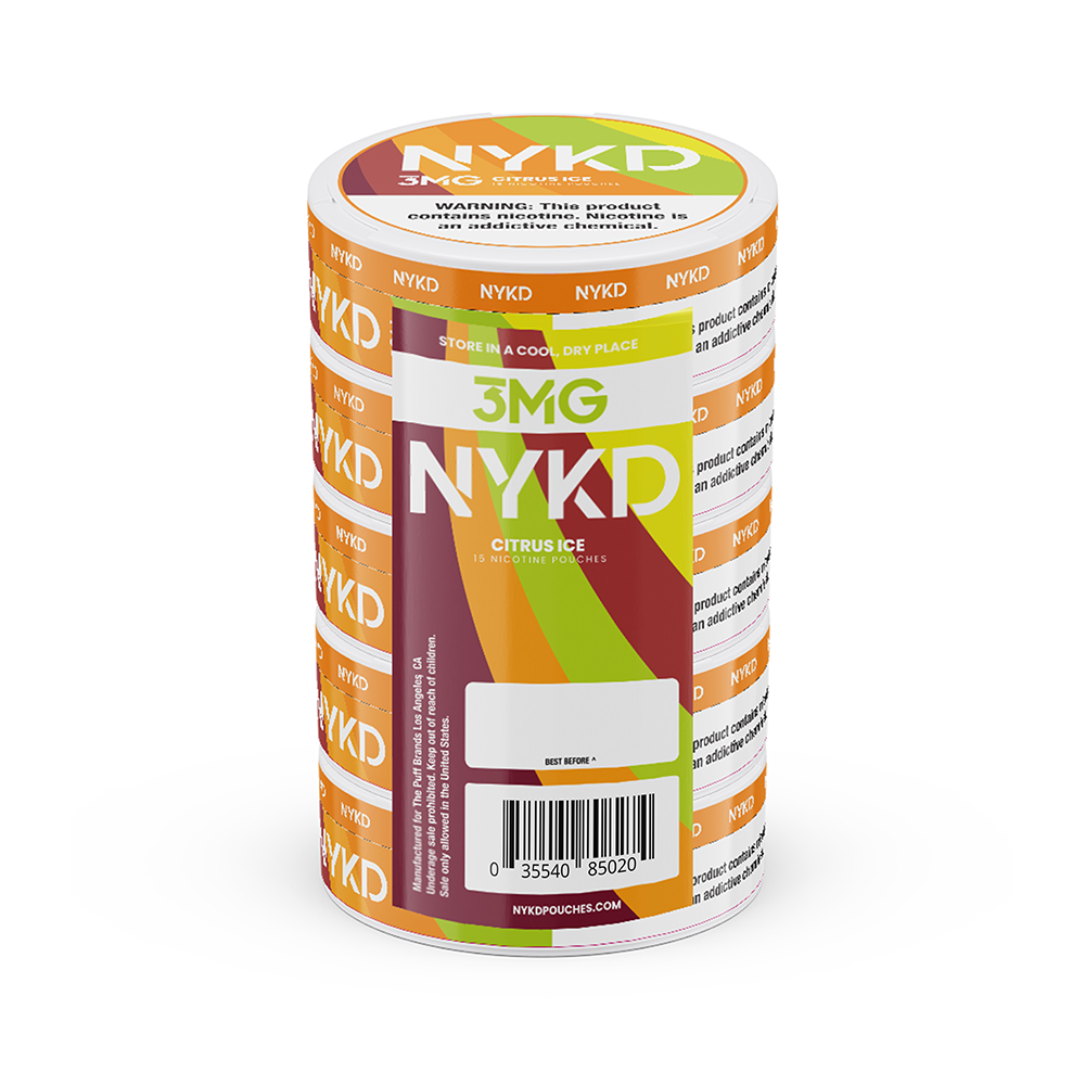 NYKD Nicotine Pouches (20ct Can)(5-Can Pack) - citrus ice