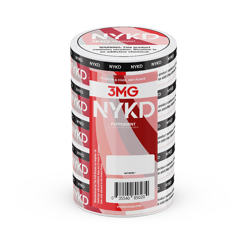 NYKD Nicotine Pouches (20ct Can)(5-Can Pack) - peppermint