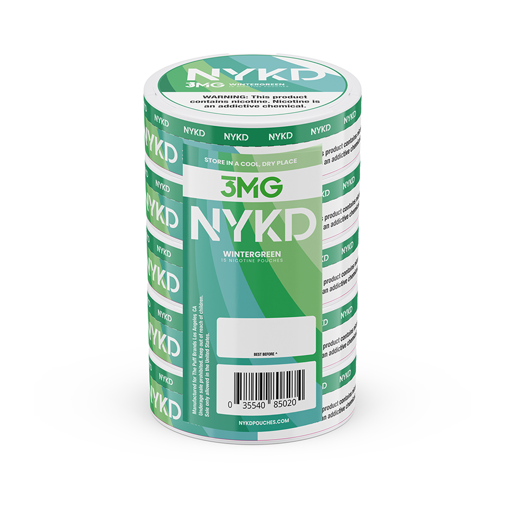 NYKD Nicotine Pouches (20ct Can)(5-Can Pack) - wintergreen