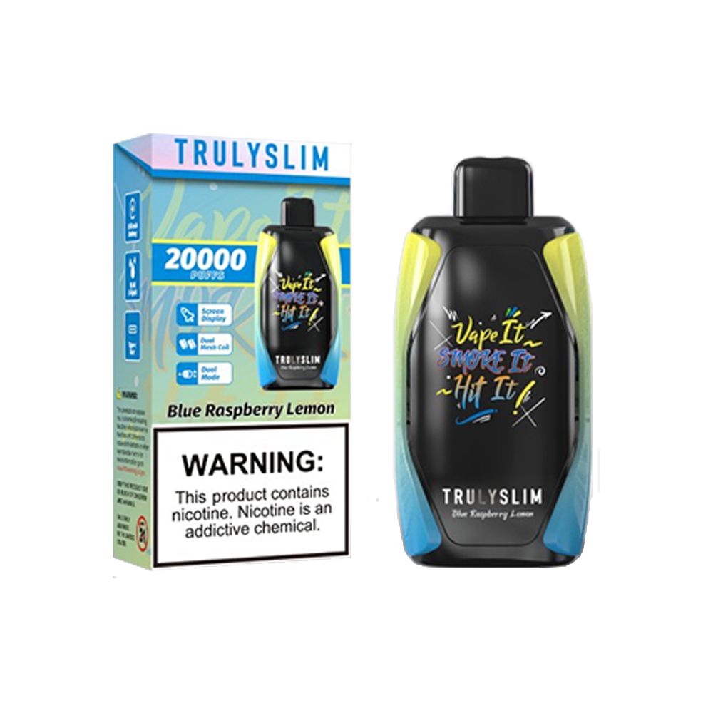 Truly Bar Trulyslim 20K Disposable 20000 Puffs 18mL 50mg | blue raspberry lemon with packaging