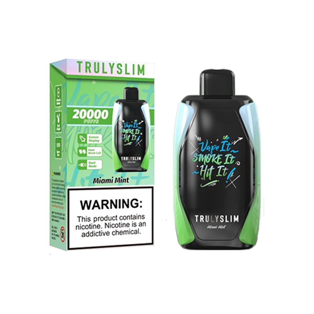 Truly Bar Trulyslim 20K Disposable 20000 Puffs 18mL 50mg | miami mint with packaging