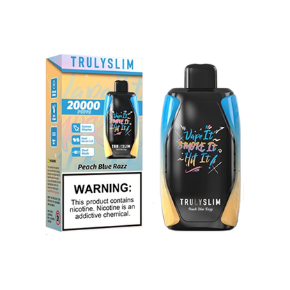 Truly Bar Trulyslim 20K Disposable 20000 Puffs 18mL 50mg | peach blue razz with packaging