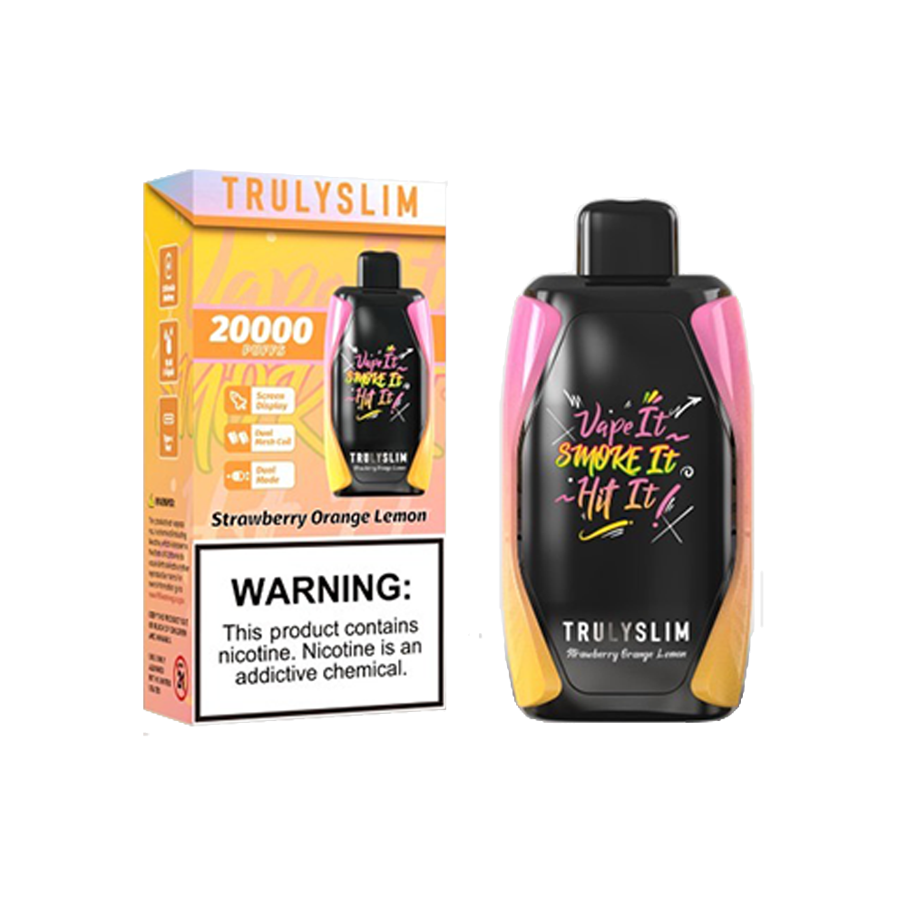 Truly Bar Trulyslim 20K Disposable 20000 Puffs 18mL 50mg | strawberry orange lemon with packaging